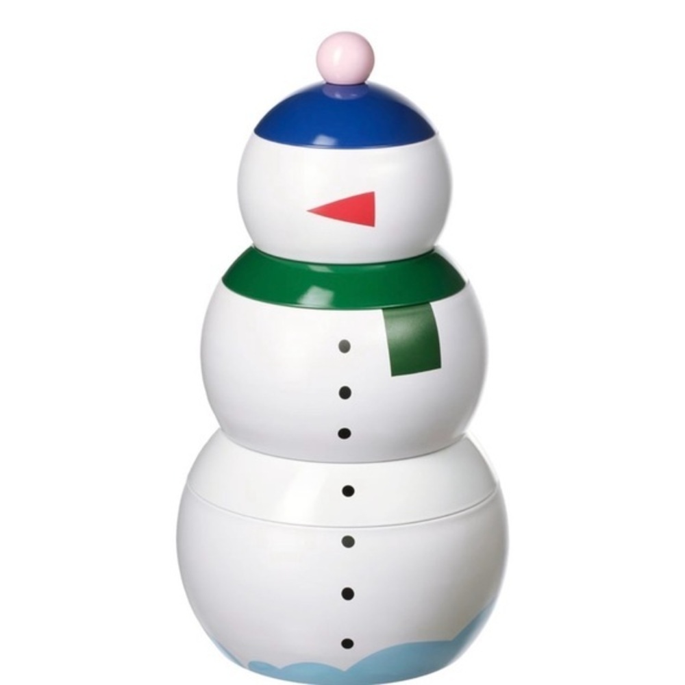 Cookie tin snowman IKEA Colorful Stacking dry good storage Christmas table decor - Picture 2 of 8